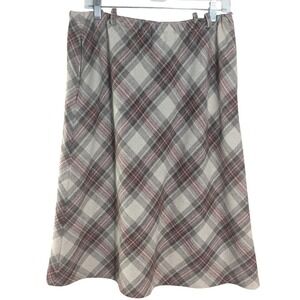 Vintage 80s Century of Boston Plaid Wool Midi Skirt Dark Academia 14 fits 10/12